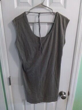 Express Women's Olive Green Tie-Back Tank Top